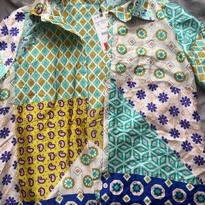 Colorful Geometric Patterned Shirt